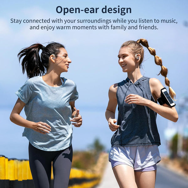 Open Ear Headphones, Bluetooth Headphones 5.3 Sports with Smart Digital Display, 36H Playtime, IP54 Waterproof, Wireless Earbuds Lightweight