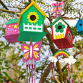 Crafts for Kids Ages 4-8 - 4 Pack DIY Bird House Wind Chime Kit - Build and Paint Birdhouses Wooden Arts Kits Easter Basket Stuffers Gifts for