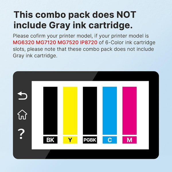 E-Z Ink Compatible Ink Cartridges Replacement for Canon 250 251 XL PGI-250XL CLI-251XL to use with PIXMA MX922 MX920 IX6820 MG5520 MG7520 IP8720