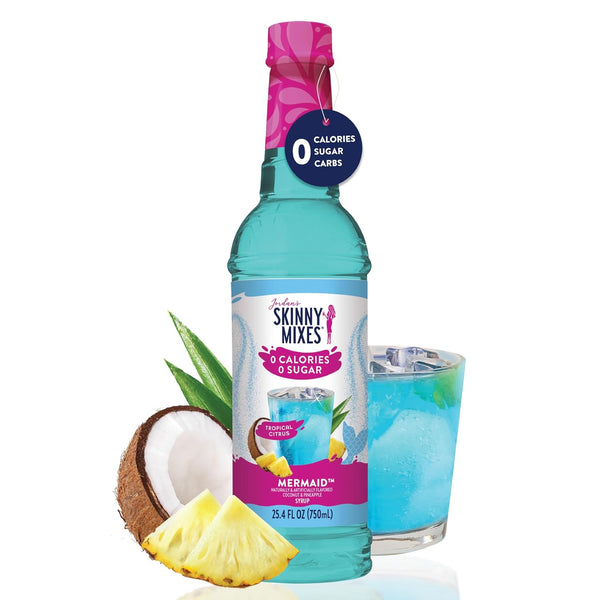 Jordan'S Skinny Mixes Sugar Free Syrup, Mermaid Flavor, Fruit Flavored Water Enhancer, Drink Mix for Ice Tea, Lemonade & More, Zero Calorie