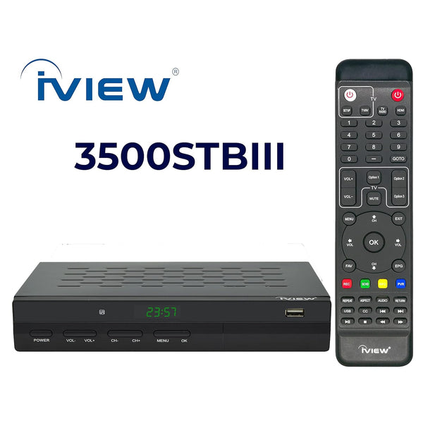 IVIEW-3500STB III, ATSC Digital Converter Box with Recording and Media Player, Analog to Digital, QAM Tuner, Channel 3/4, HDMI, A/V, USB, Learning