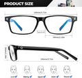 ANYLUV Blue Light Glasses for Sleep, 99.9% Blue Green Light Blocking with Red Lens, Blue Light Glasses Black Clear