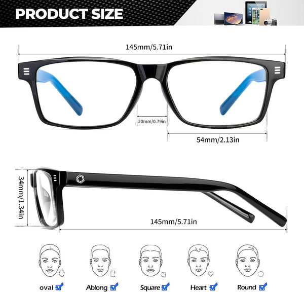 ANYLUV Blue Light Glasses for Sleep, 99.9% Blue Green Light Blocking with Red Lens, Blue Light Glasses Black Clear