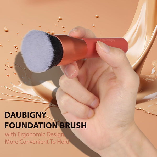 Foundation Brush Daubigny 1.5" Flat Top Kabuki Brush for Liquid Makeup,Premium Makeup Brush and Pro Flat Kabuki Foundation Brush Perfect For