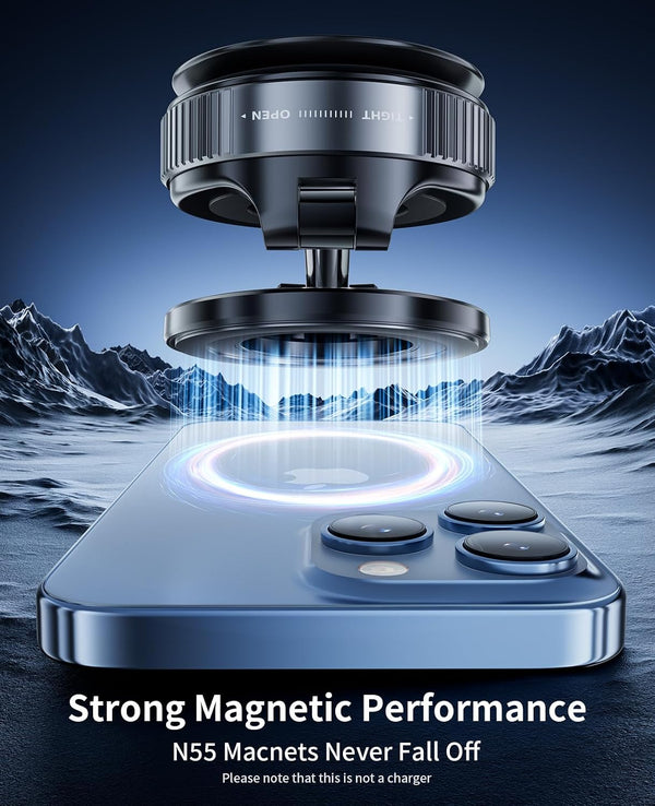 Magnetic Phone Holder for Car,Magnetic Phone Holder with Suction Cup, Vacuum Car Mount for iPhone 17 16 Pro Max,Phone Holders for Your Car Magnetic