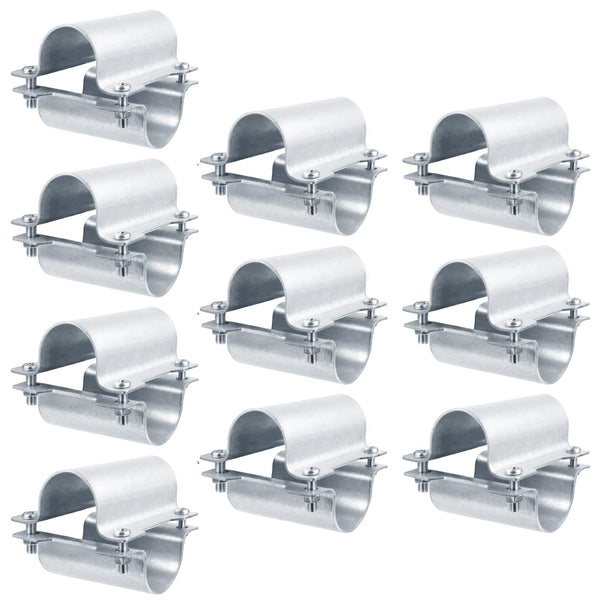 10 Pack 1-3/8" Greenhouse Cross Grid Connector, Chain Link Fence Pipe Clamp | For Purlin to Arch Trellis