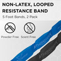 THERABAND CLX Resistance Band with Loops, 2 Pack Fitness Band for Home Exercise and Workouts, Portable Workout, Functionality for Athletes, 5â