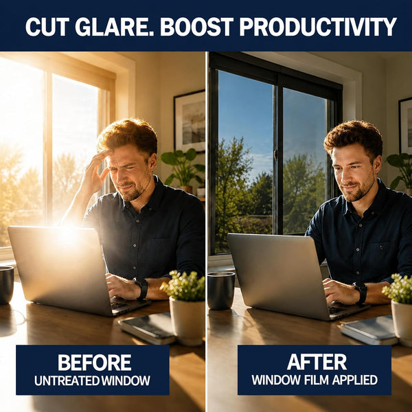 WPCTEV One Way Window Film, Daytime Privacy Mirror Window Tint, Static Cling Reflective Window Film Heat Control UV Blocking & Glare Reduction for