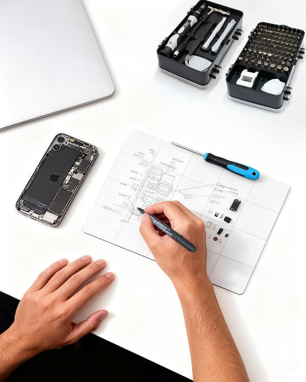 Large Size Magnetic Project Mat SHOWPIN Small Parts Work Mat with A Board Marker - Preventing The Small Screws from Getting Lost and Unorganized