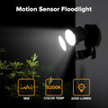 LUTEC Shrimp P6221B-PIR24 2000 Lumen 18 Watt 26 LED Motion Activated Integrated Dual-Head Floodlight Outdoor, IP54 Waterproof Exterior Security