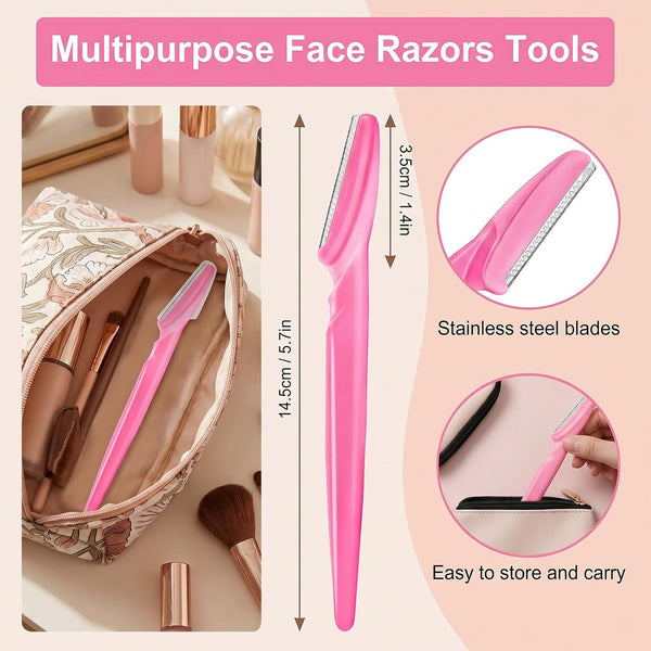 HFATMOS Eyebrow Razor, Face Razors for Women Men Multipurpose Exfoliating Face Shaver Facial Hair Removal Tools Eyebrow Trimmer with Protective