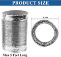 Funmit Dryer Vent Hose Kit - 4 In Diameter by 5 Ft Length - with 2 Stainless Steel Worm Clamp - Flexible Universal Aluminum Foil Non-Insulated -