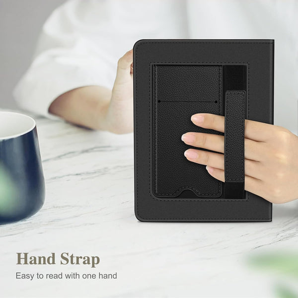 Fintie Stand Case for Kindle Paperwhite 12th/11th Gen & Kindle Colorsoft | Foldable Kickstand PU Leather Cover, Card Slot, Hand Strap, Auto