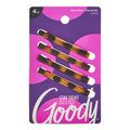 Goody Stay Tight Hair Barrettes, 4 Ct, Mock Tort, SlideProof Flat Clips, Comfortable & Versatile Styling Accessories for Women, Men, Boys & Girls,