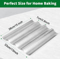 AMAGABELI GARDEN & HOME 2 Pack Baguette Bread Pan 15" x 13" Nonstick Perforated Baguette Tray French Bread Baking 4 Wave Loaf Bake Mold Toast