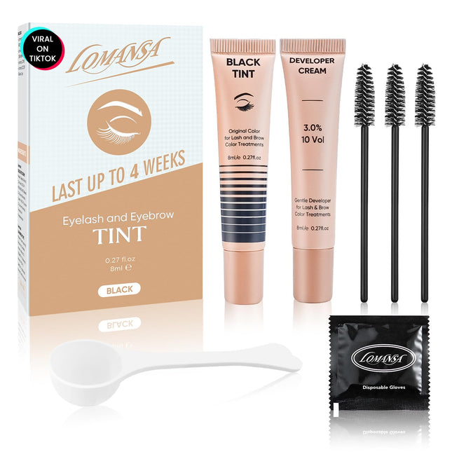 Lash Color Kit Instant Black Eyelash Color 8ml Easy to Use with Natural Results for Beginner Salon Beauty A-without eye 