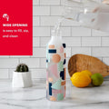 Pyrex 17.5-Oz Color Changing Glass Water Bottle with Silicone Coating, Leakproof and Textured Glass Reusable Water Bottle, Eco-Friendly, BPA-Free
