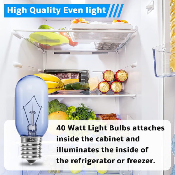 297048600 Refrigerator Light Bulb 40W FOR Frigidaire Kenmore Whirlpool KitchenAid Electrolux 241552802 AP3770086 AP3867287 AH976993 EA976993
