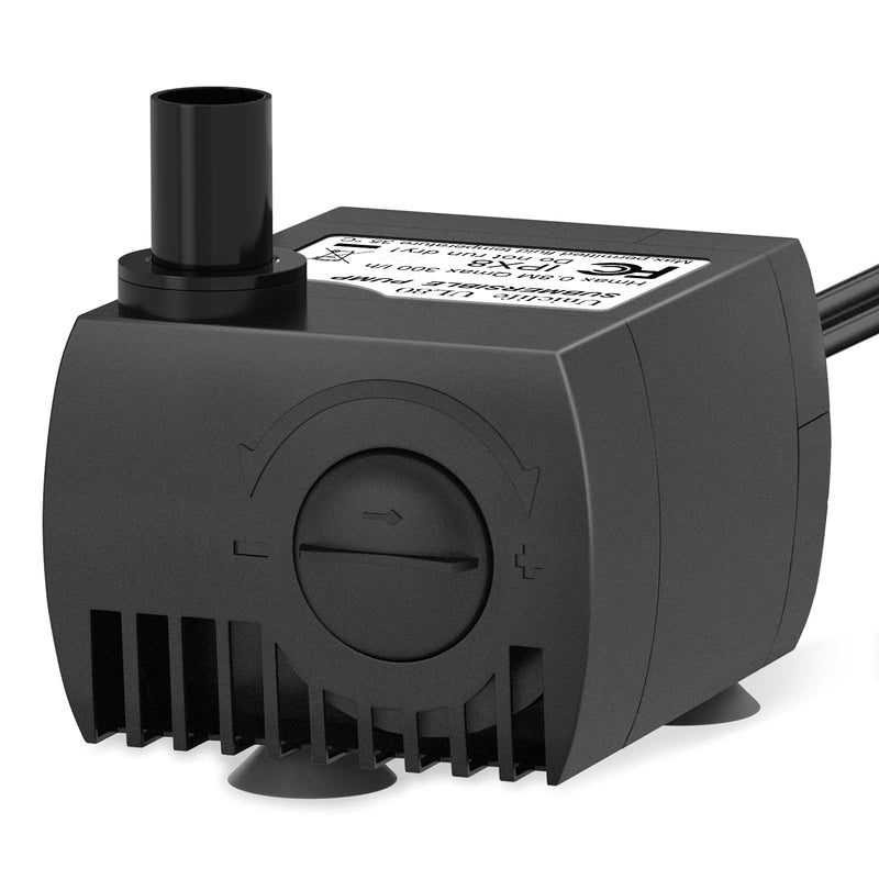 Uniclife 80 GPH Submersible Water Pump 4W 2.4ft High Lift Quiet Pump for Fountain Aquarium Fish Tank 80GPH