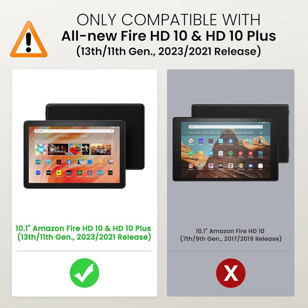 Moko Case Fits All-New Amazon Kindle Fire HD 10 & 10 plus Tablet (13Th/11Th Generation, 2023/2021 Release) 10.1" - Slim Folding Stand Cover with