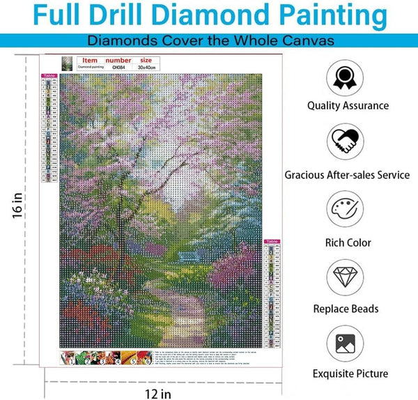 Eiazuiks Diamond Painting Kits for Adults, Landscape 5D DIY Diamond Art Kits Full Drill Diamond Dots for Gift Wall Decor and Relaxation Gem Arts