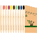 Virgin Forest Bamboo Toothbrushes 10pk, Soft Biodegradable BPA Free Eco Oral Care Soft bristles（10）