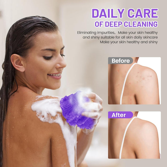 African Net Sponge, Authentic Exfoliating Body Scrubber for Bath and Shower, Multiple Textures with Gentle Deep Exfoliat