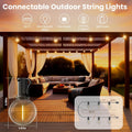 RTTY Outdoor String Lights 50ft, G40 Led Patio Lights with 26pcs Bulbs,Waterproof Shatterproof Dimmable Hanging Connectable Globe Outdoor Lights