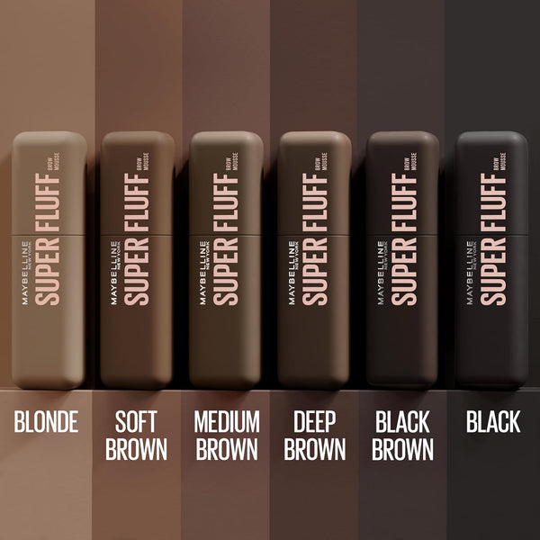Maybelline Superfluff Volumizing Brow Mousse, All Day Tinted Brow Gel For Soft Full Brows, Soft Brown, 1 Count SOFT BROWN 0.17 Fl Oz (Pack of 1)