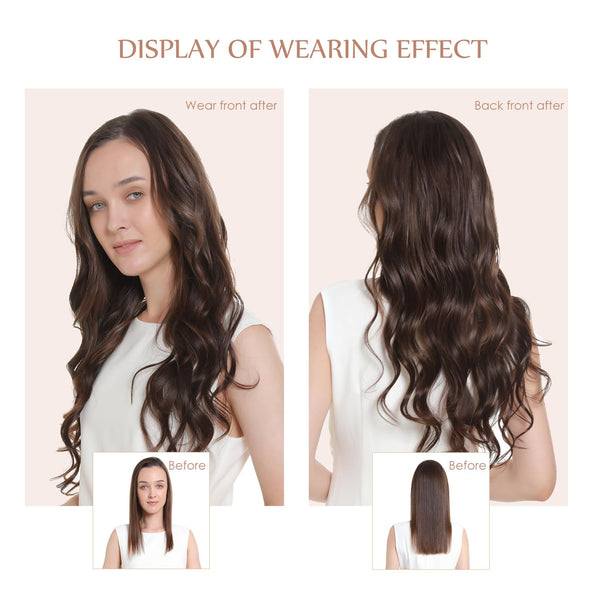 Sisily Clip in Hair Extensions Real Human Hair, 16 Inch 140G, Chocolate Brown, 100% Brazilian Remy Human Hair Clip in Extensions Soft Straight