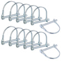 12-Count 1/4 Inch Heavy Duty Zinc-Plated Carbon Steel Spring Locking Pins for Farm Trailers Lawn Garden 1/4 Round-12pcs