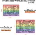 Synerlogic Word/Excel Windows Shortcut Sticker | Reference Guide Keyboard Shortcuts | Work from Home Essentials | Excel Shortcuts Cheat Sheet