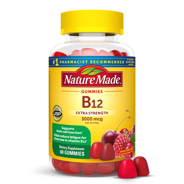 Nature Made Extra Strength Vitamin B12 Gummies, 3000 Mcg per Serving, B12 Vitami