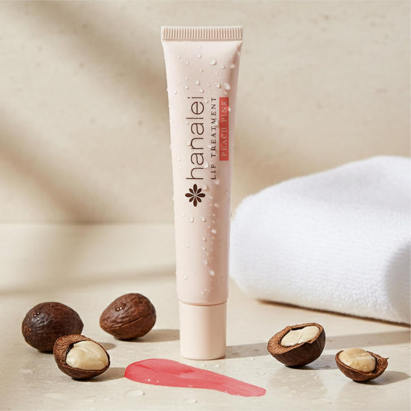 Hanalei Kukui Oil Lip Treatment – Peach Pink, Overnight Balm 15g | Kukui Oil, Shea Butter & Grapeseed Oil, Intensive Overnight Moisturizer, Heals