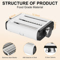 Pasta Maker Attachment for All Kitchenaid Mixers, Noodle Maker Kitchen Aid Mixer Accessories 3 In 1 Including Dough Roller Spaghetti Fettuccine