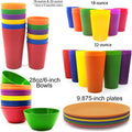 KX-WARE 32-ounce Plastic Tumblers Large Drinking Glasses, Set of 12 Multicolor - Unbreakable, Dishwasher Safe, BPA Free Multicolor 12