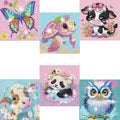 ZHUDENGXJL 6 Packs Diamond Art Painting Kits for Kids Animal, DIY Diamond Art Mosaic Kits for Kids Ages 6-12 Beginner Gem Art and Arts and Crafts