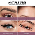 2-in-1 Curved Eyebrow Pen and Eyeliner with 10Pcs Brow Stencils, Microblading Eyebrow Pencil with 4 Fork-Tip and Curved Precise Tip, Waterproof
