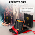 GSOIAX Slim Wallet for Men Rfid Blocking Leather Bifold Front Pocket Carbon Fiber Men's Money Clips Credit Card Holder With Gift Box Carbon Black
