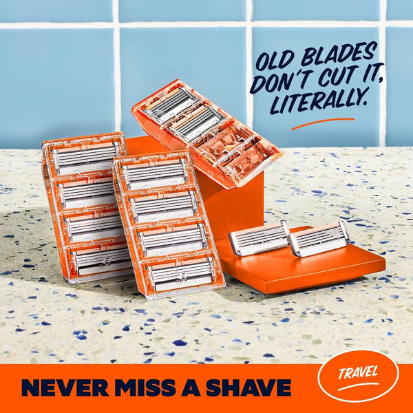 Dollar Shave Club | Travel Shave Set | 4 Swift Rinse Refill Cartridges, 1 Handle, 1 Razor Cover