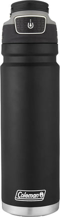 Coleman Autoseal FreeFlow Stainless Steel Water Bottle, Black, 24oz 24oz Black