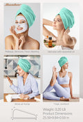 Hicober Microfiber Hair Towel Wrap for Women, Green Purple Grey, 3-Pack Purple,green,grey Large