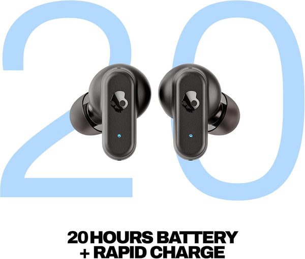 Skullcandy Dime 3 Wireless Earbuds, Bluetooth Headphones, Noise Isolating Fit, up to 20 Hours Battery, Microphone for Iphone Android, Easy Carry