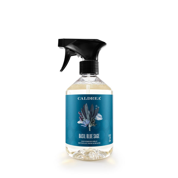 Caldrea Multi-surface CounterTop Spray Cleaner, Made With Vegetable Protein Extract, Basil Blue Sage, 16 Fl Oz Basil Blue Sage 16 Fl Oz (Pack of 1)