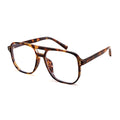 FEISEDY Blue Light Blocking Glasses Fake Nerd Clear Square Computer Lightweight Pilot Glasses Frame Oversized B2866 Leopard Frame 54 Millimeters