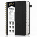 WEMATE Spiral Address Book with Alphabetical Tabs, Leather Password Book, Address Organizer Telephone Notebook Journal Keep Contact Safe Hardcover