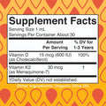 Maryruth Organics Vitamin D3 | Vitamin K2 | Vitamin D3 K2 Drops | K2 D3 Vitamin Liquid Supplement for Toddlers | Kids Supplement for Calcium