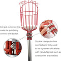 8FT Fruit Picker, Fruit Picker Tool with Basket & Adjustable Stainless Steel Handle, Lightweight Fruit Grabber for Apple Mango Avocado Orange