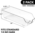 Simple Houseware Soda Can Organizer for Pantry / Refrigerator, Clear, Set of 2