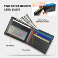 Slim Mens Wallets Leather Rfid Blocking Bifold Wallets for Men with ID Window